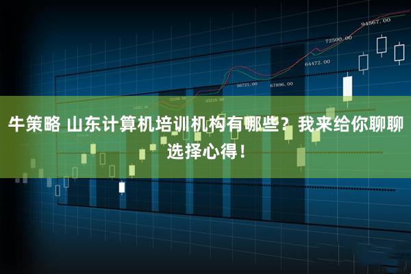 牛策略 山东计算机培训机构有哪些？我来给你聊聊选择心得！